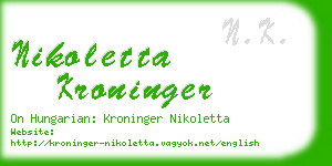 nikoletta kroninger business card